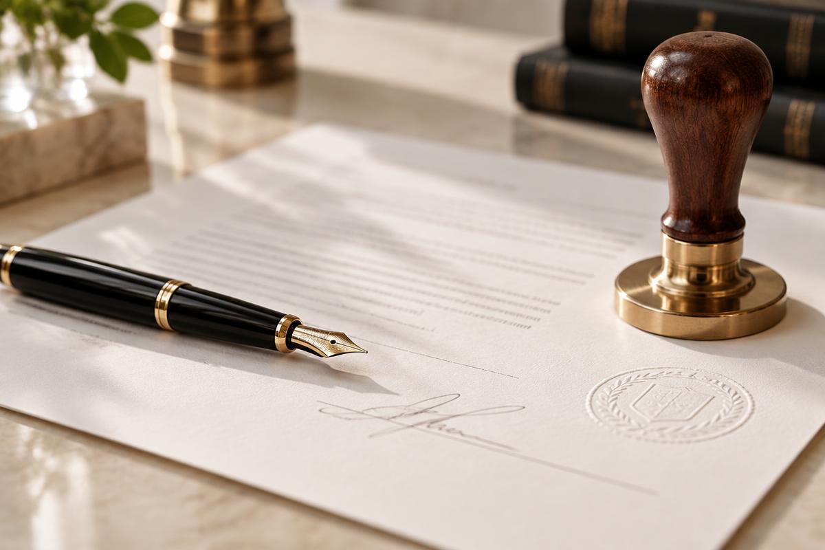 Documents and a pen on a desk